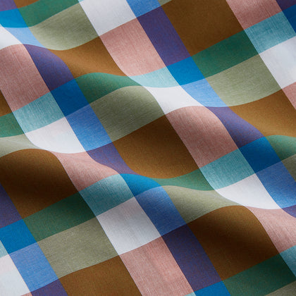 Green and Pink Multi-check Cotton Blend Regular Fit Mayfair Shirt Image 2