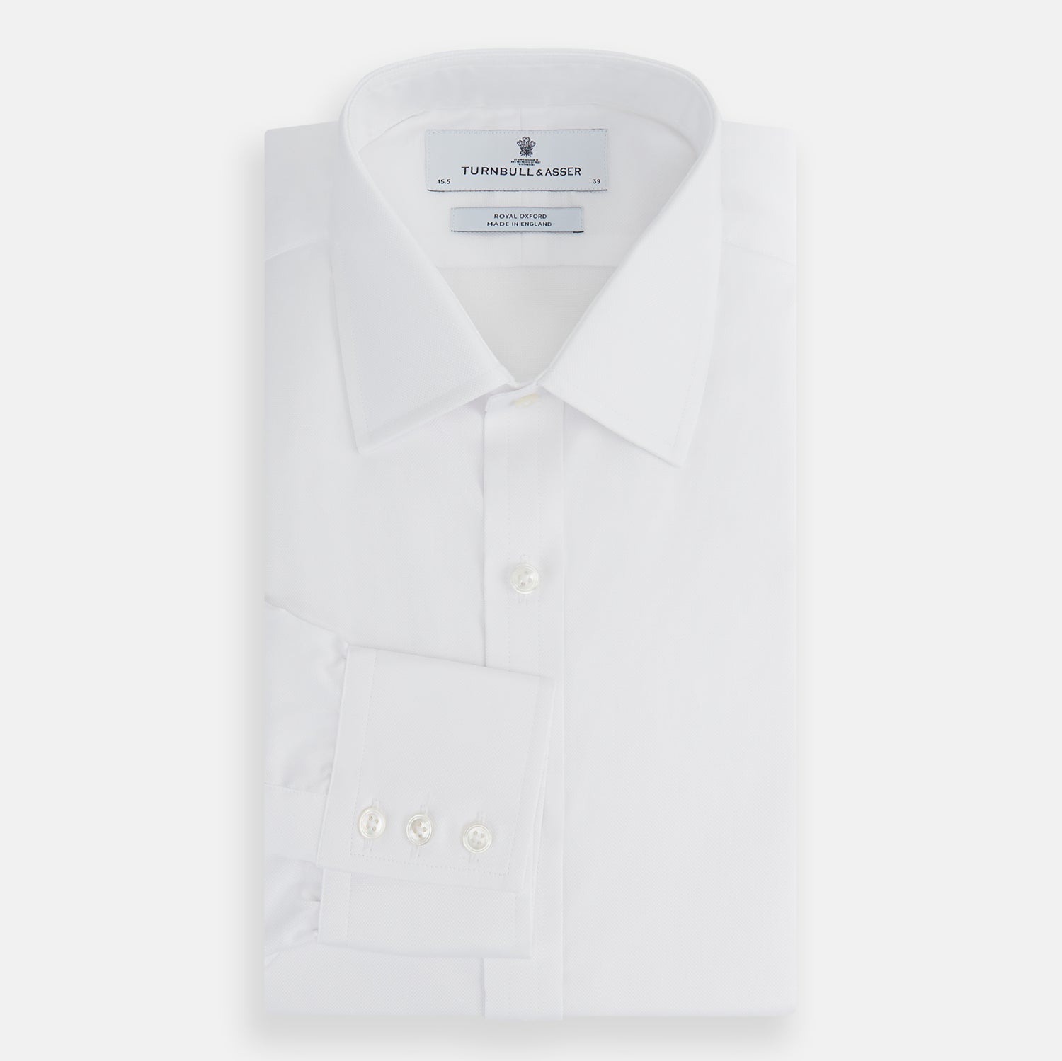 View 4 of product White Superfine Oxford Cotton Shirt with T&A Collar and 3-Button Cuffs