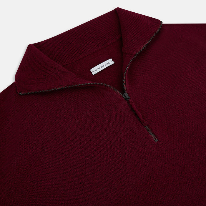 Ruby Red Half-Zip Cashmere Jumper Image 1