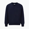 View 5 of product Navy Fine Merino V-Neck Jumper