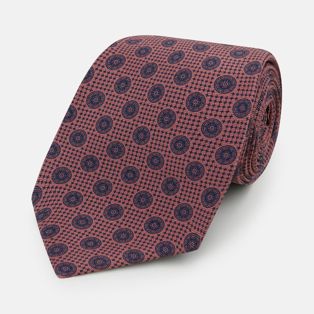 Antique Pink Medallion Silk Tie
