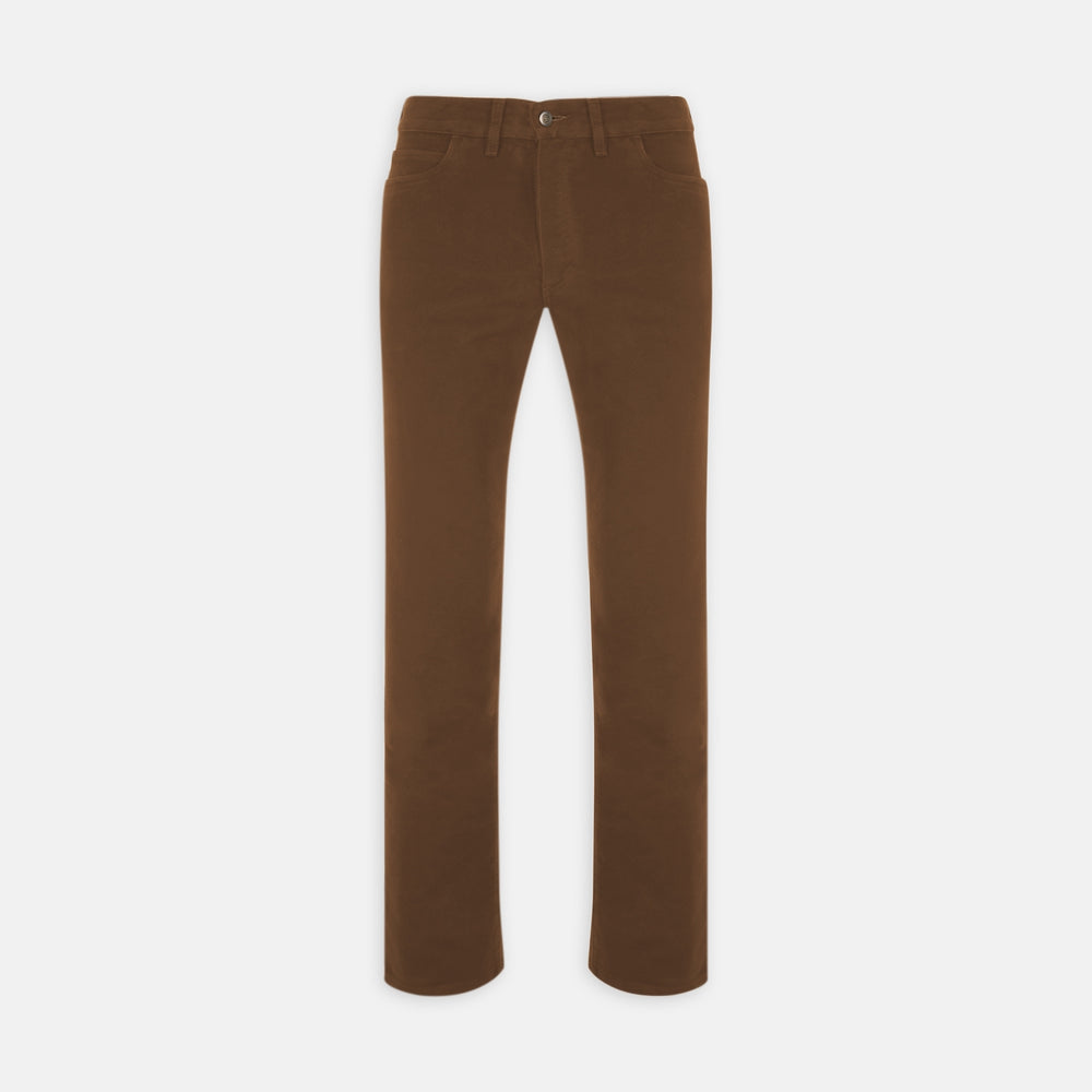 Yellow Cotton Plain 5 Pocket Jeans