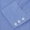 View 6 of product Mid-Blue Gingham Check Shirt with T&amp;A Collar and 3-Button Cuffs