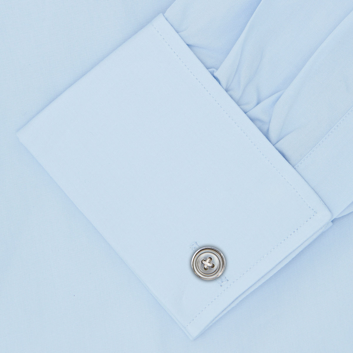 View 3 of product Light Blue Sea Island Quality Cotton Shirt with T&A Collar and Double Cuffs