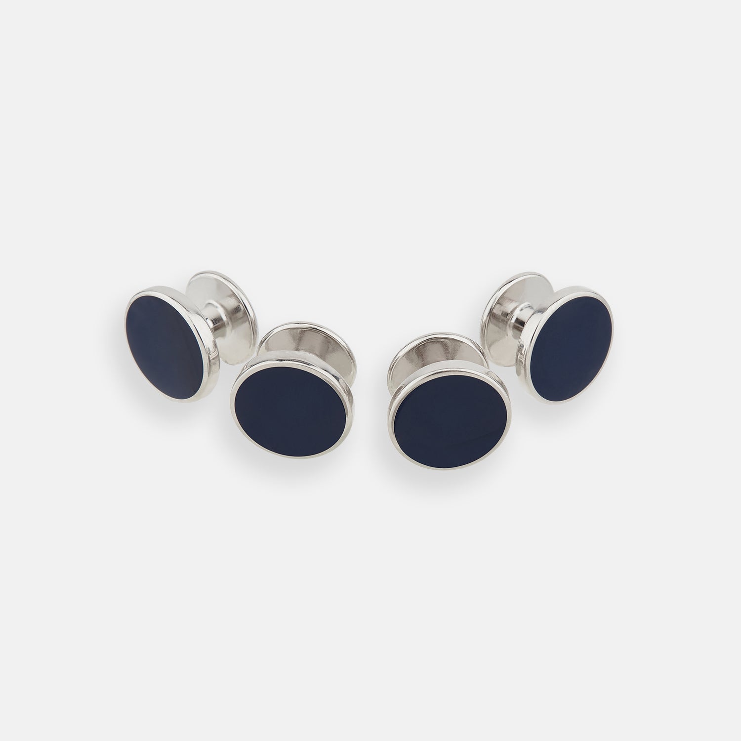 View 1 of product Navy Circle Dress Studs