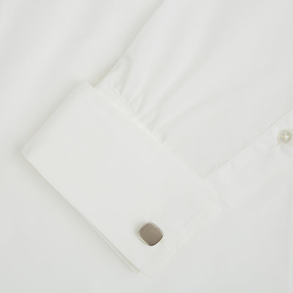 Brushed Silver Rounded Square Cufflinks