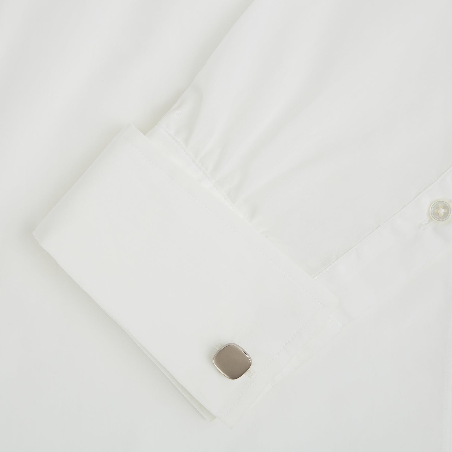 View 3 of product Brushed Silver Rounded Square Cufflinks