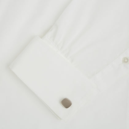 Brushed Silver Rounded Square Cufflinks Image 2