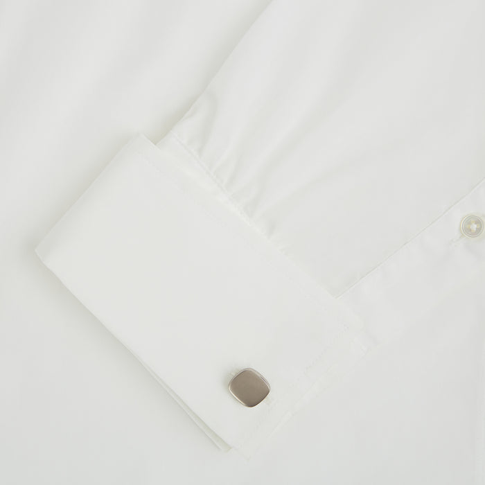 Brushed Silver Rounded Square Cufflinks Image 2