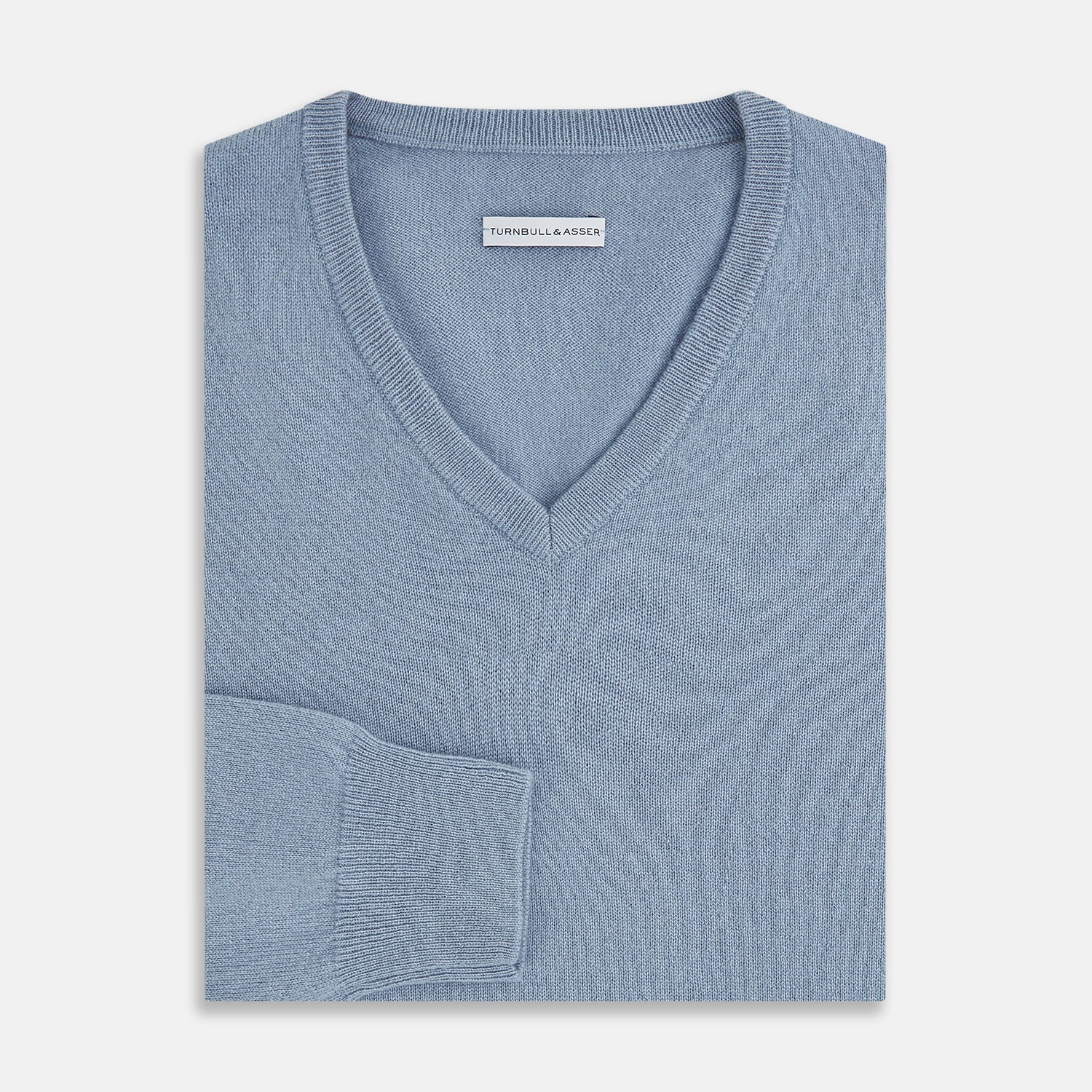 Frost Blue Cashmere V-Neck Jumper