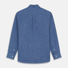 View 3 of product Blue Weekend Fit Linen Finch Shirt With Derby Collar And Chest Pocket