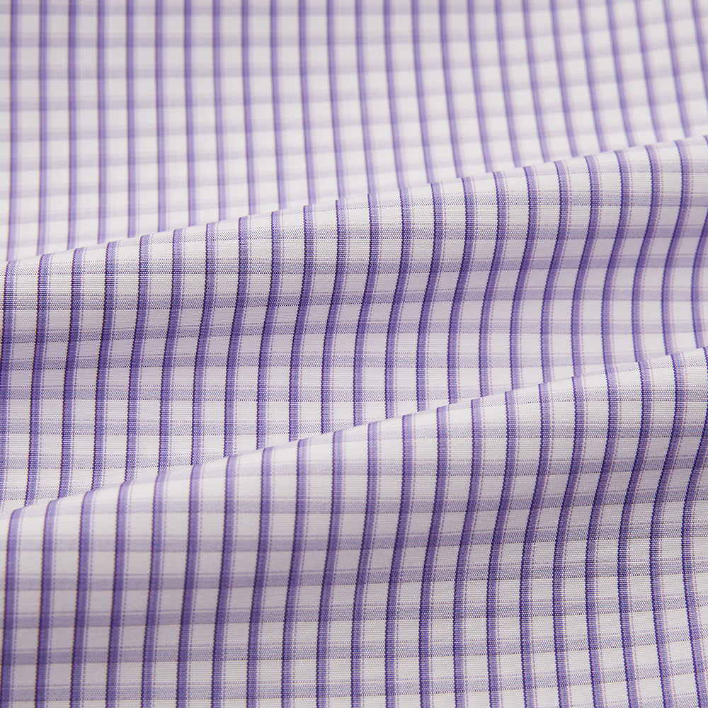 Purple Micro Shadow Check Mayfair Shirt