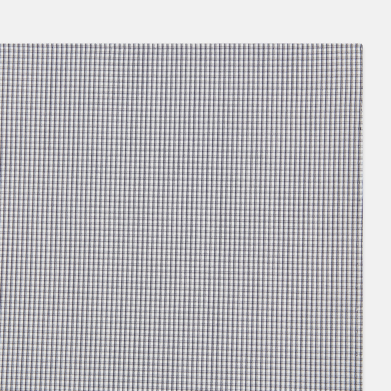 View 2 of product Navy Blue Shadow Grid Check Hand-Rolled Handkerchief