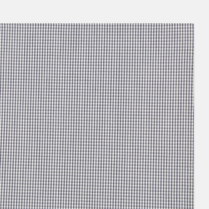 Navy Blue Shadow Grid Check Hand-Rolled Handkerchief Image 1