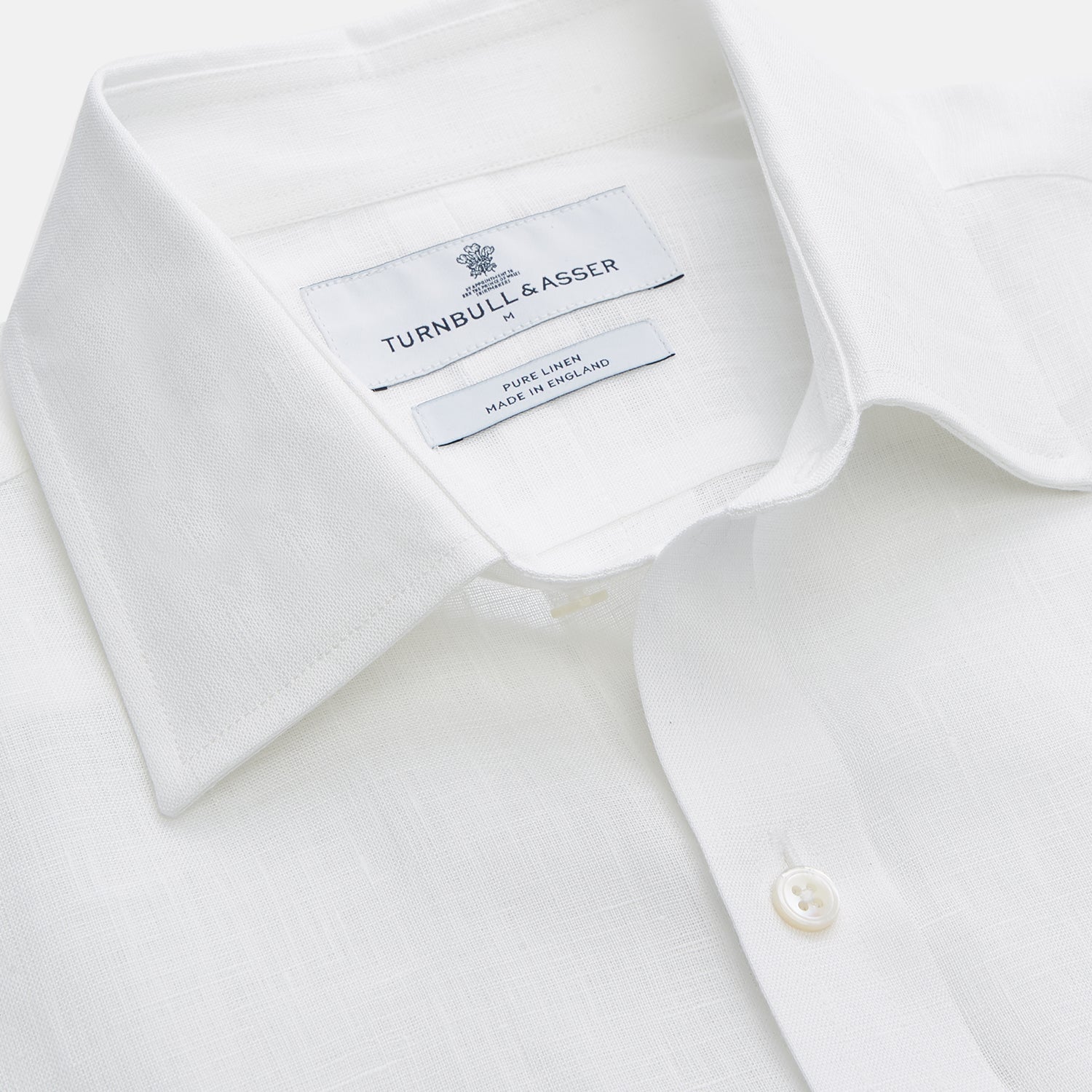 View 2 of product White Weekend Fit Linen Finch Shirt With Derby Collar And Chest Pocket