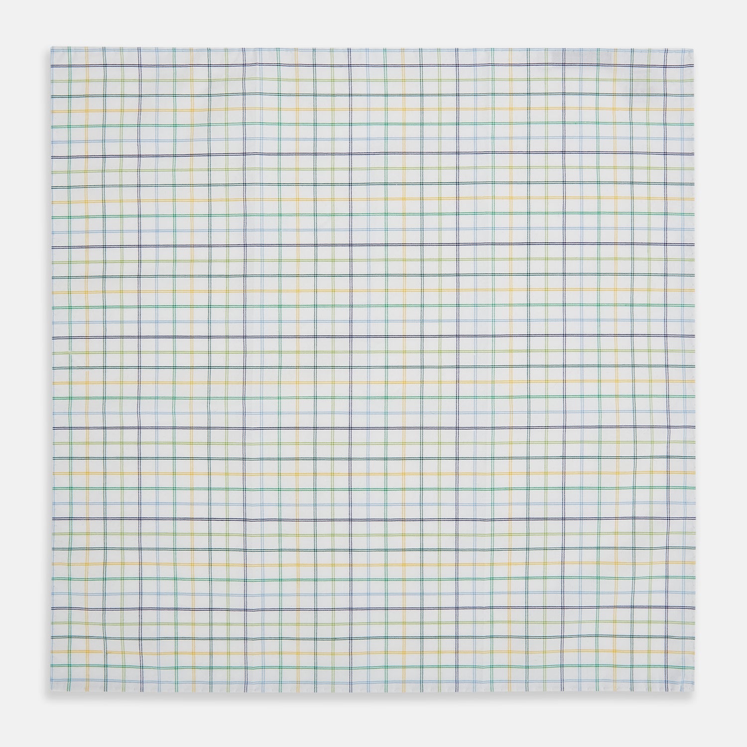 View 3 of product Yellow Multi Double Grid Check Hand-Rolled Handkerchief