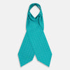 View 3 of product Turquoise Dotted Check Pattern Printed Silk Cravat