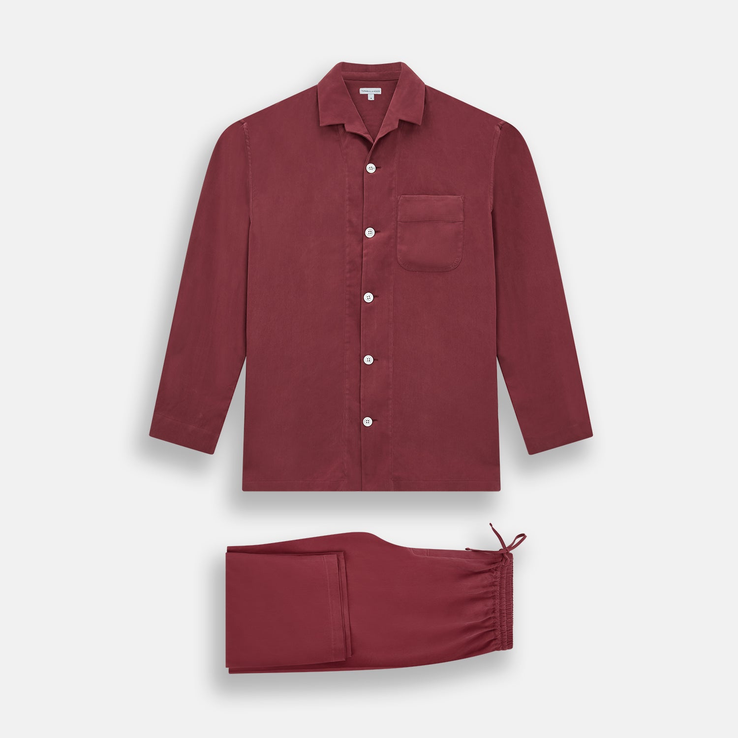 View 1 of product Burgundy Silk Pyjama Set