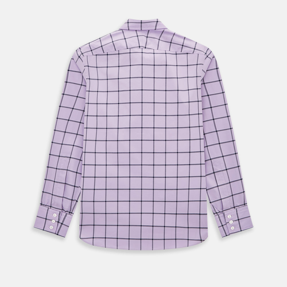 Lilac Grid Check Windsor Shirt