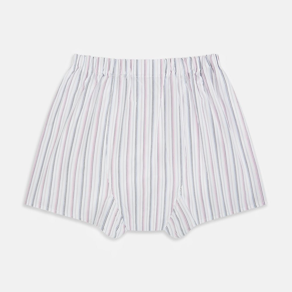 Purple Multi-Stripe Godfrey Boxer Shorts