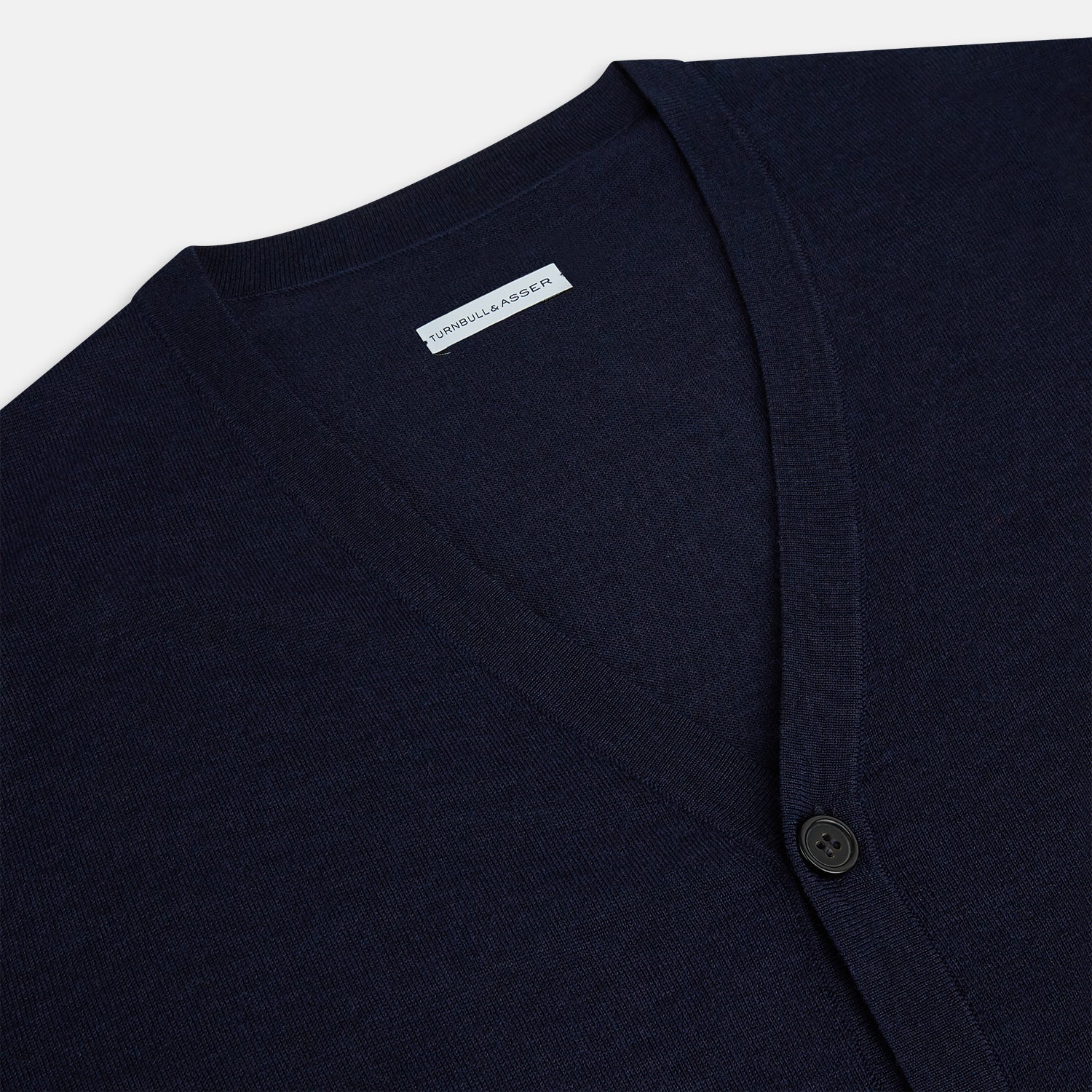 View 2 of product Navy Fine Merino V-Neck Cardigan