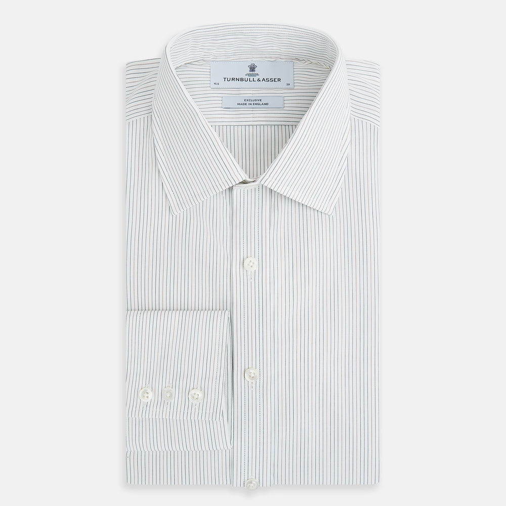 Petrol Hairline Stripe Mayfair Shirt