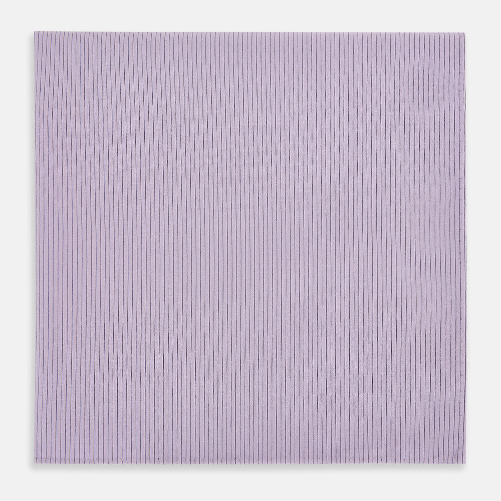 Lilac Pinstripe Hand-Rolled Handkerchief