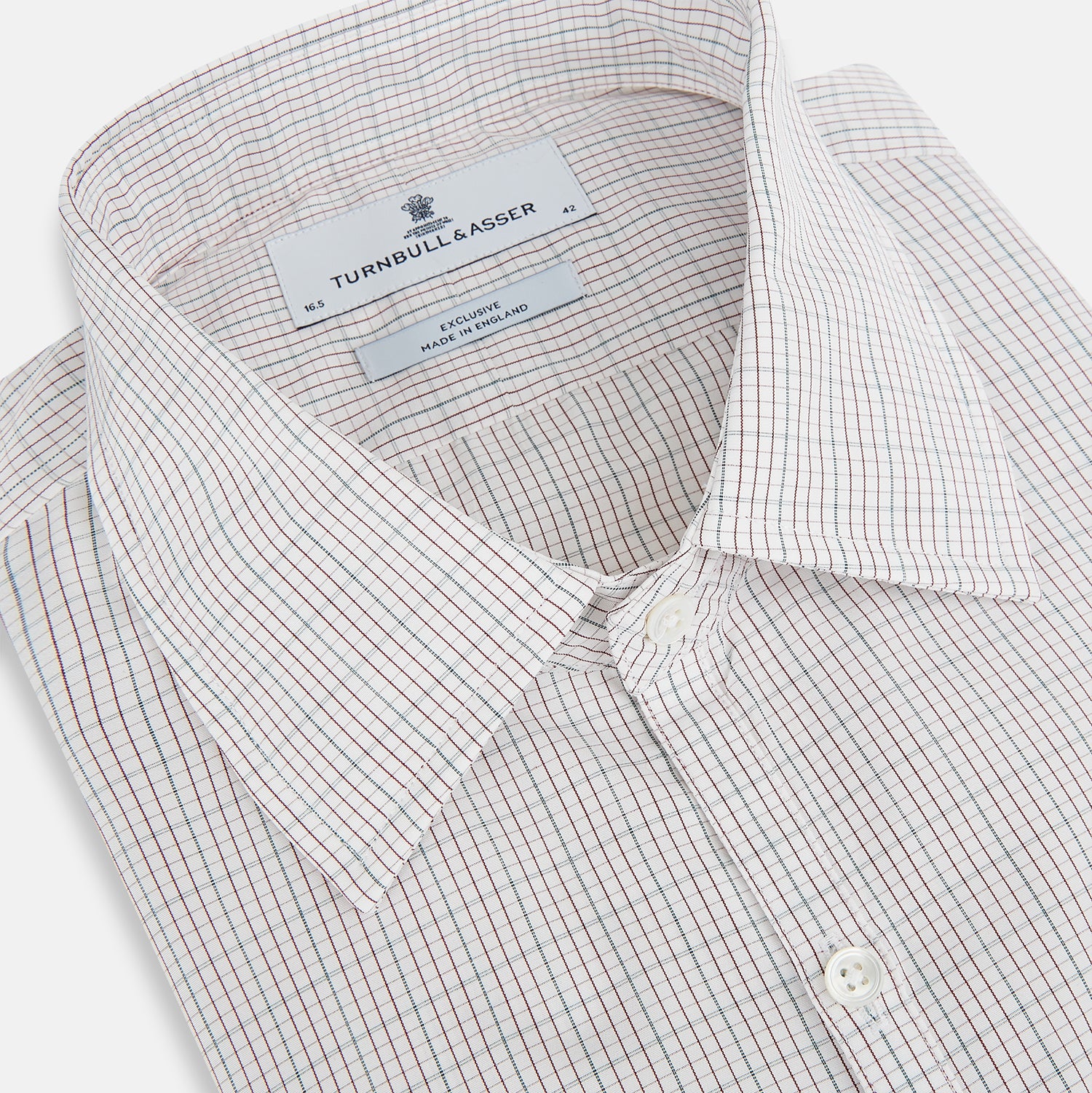 View 2 of product BURGUNDY AND GREEN DOUBLE GRID CHECK WESTMINSTER SHIRT