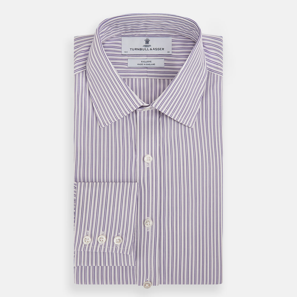 Purple Ticking Stripe Mayfair Shirt