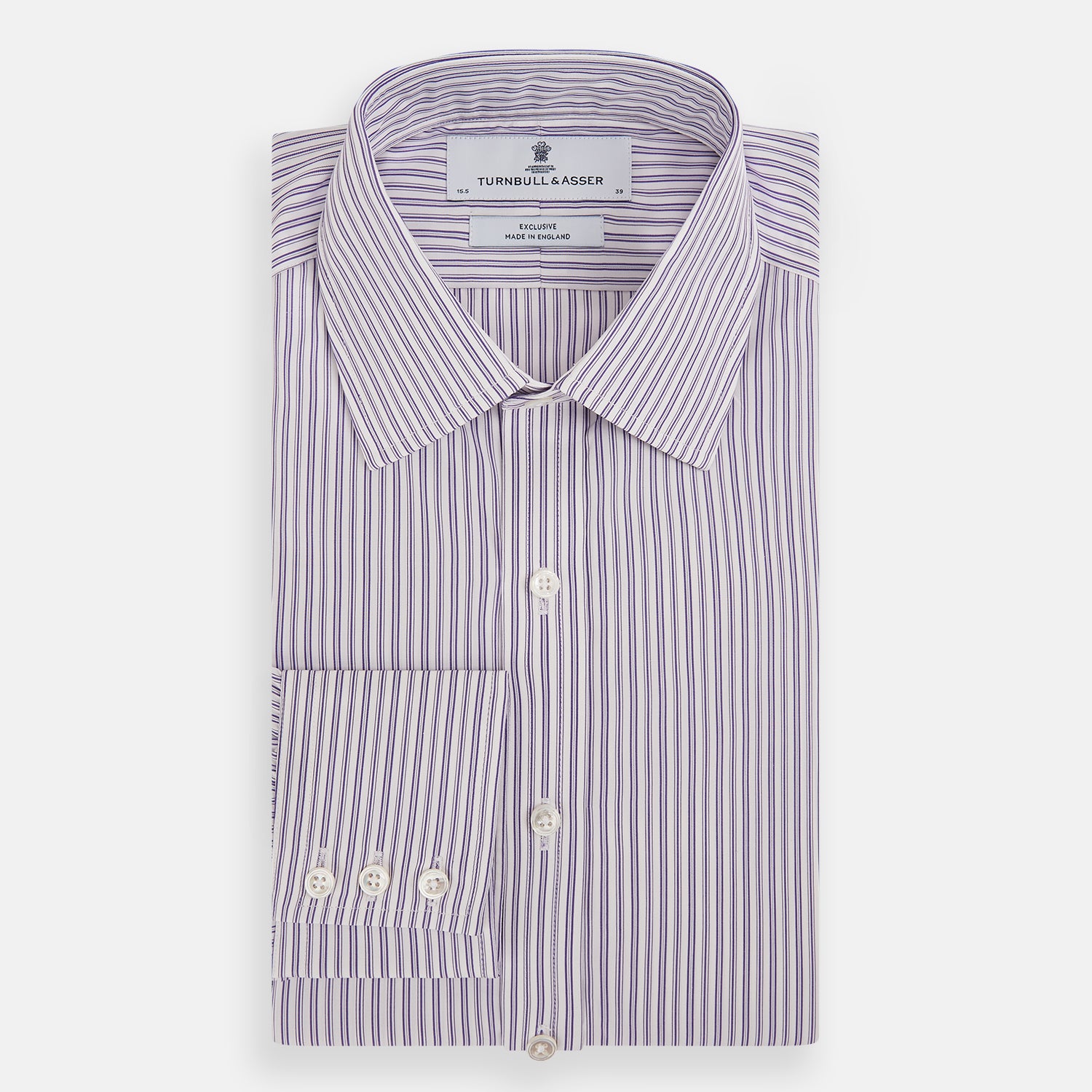 View 5 of product Purple Ticking Stripe Mayfair Shirt