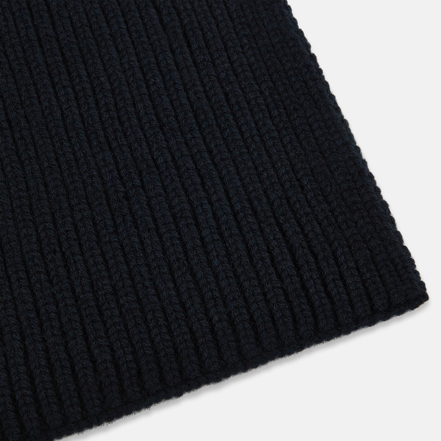 View 2 of product Navy Rib-Knit Cashmere Scarf