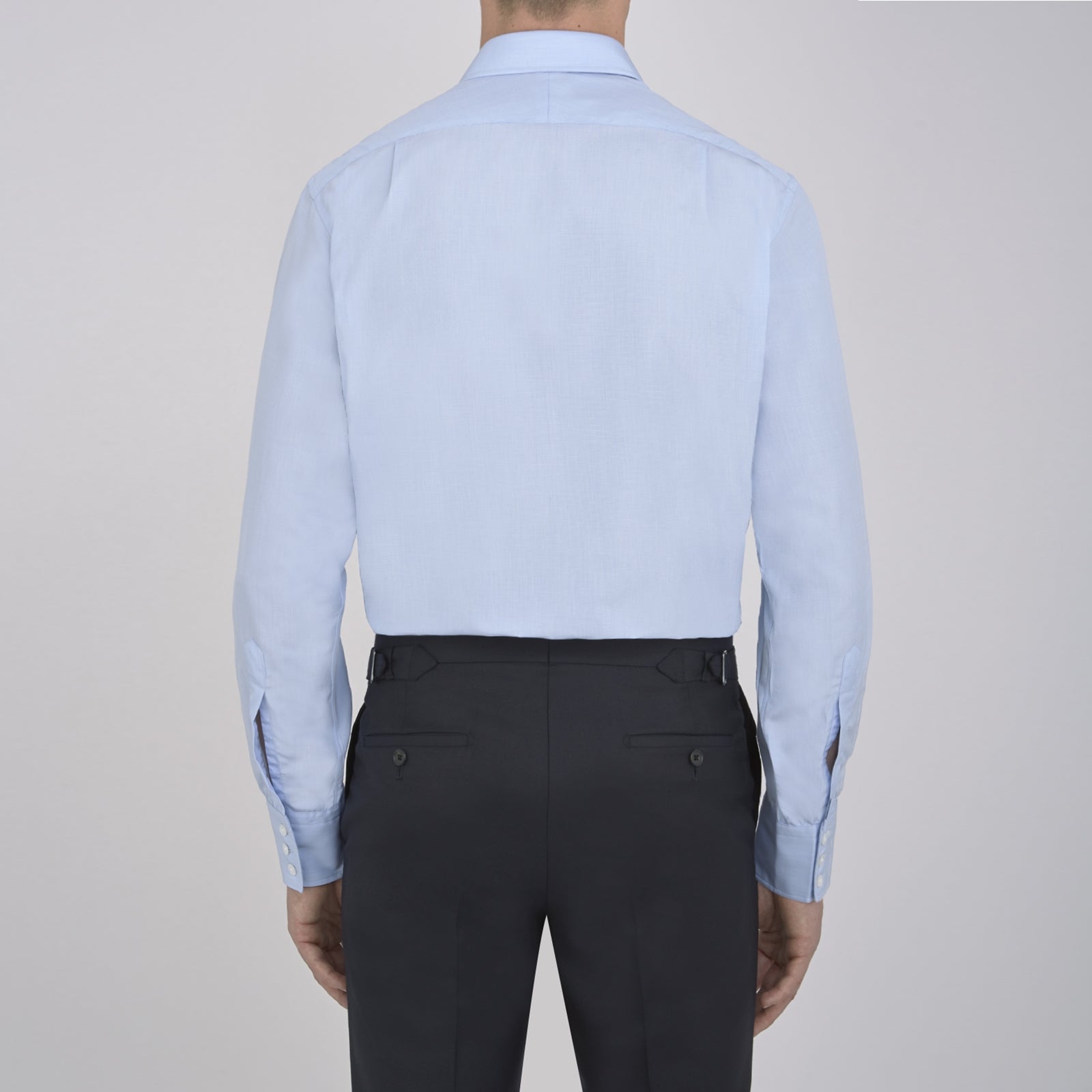 View 3 of product Grey Cashmere Blend Shirt with T&A Collar and 3-Button Cuffs