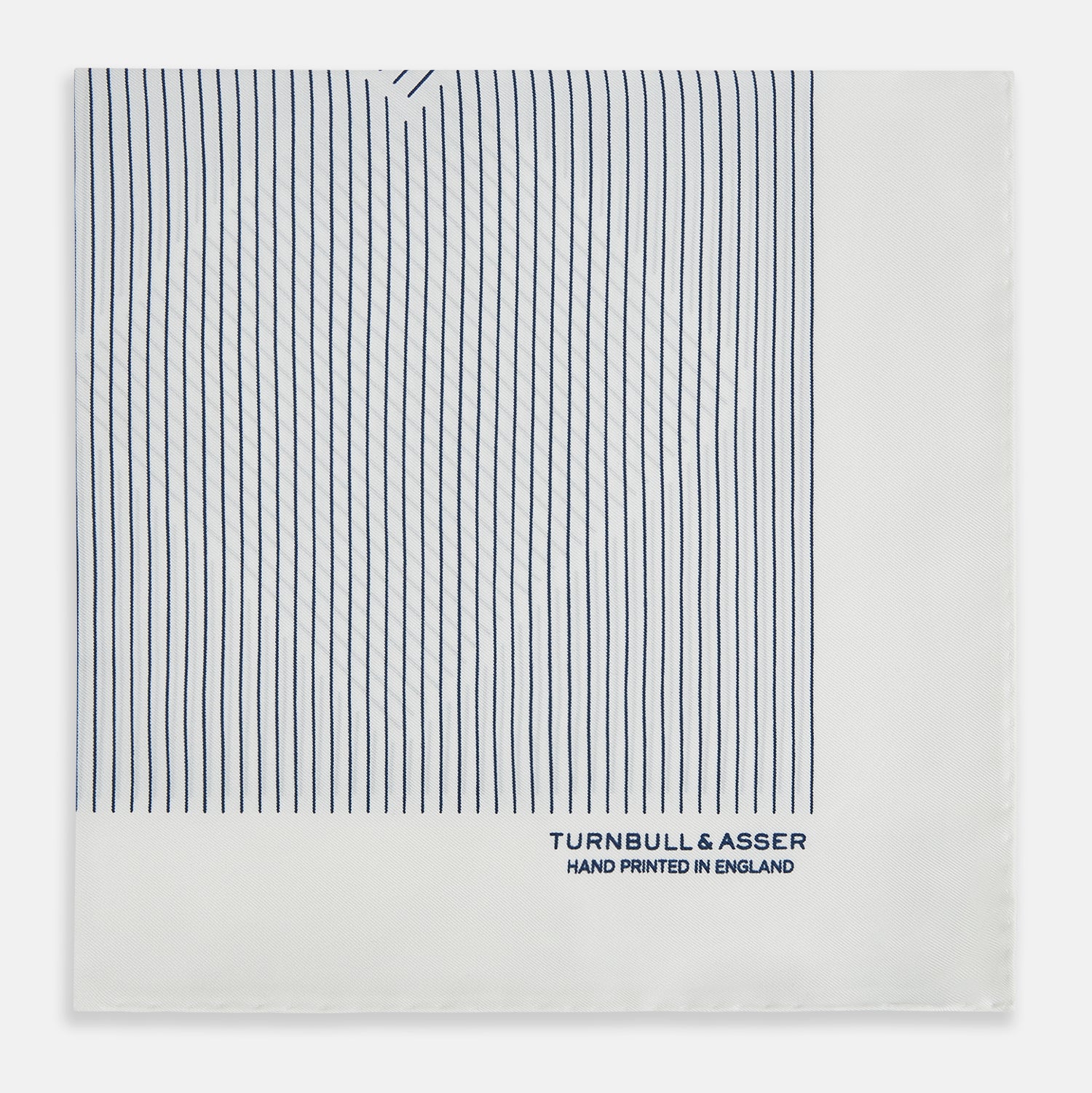 White Stripe Silk Pocket Square