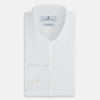 View 5 of product WHITE ROYAL OXFORD COTTON WINDSOR SHIRT WITH TURNBULL OPEN COLLAR AND 3-BUTTON CUFFS