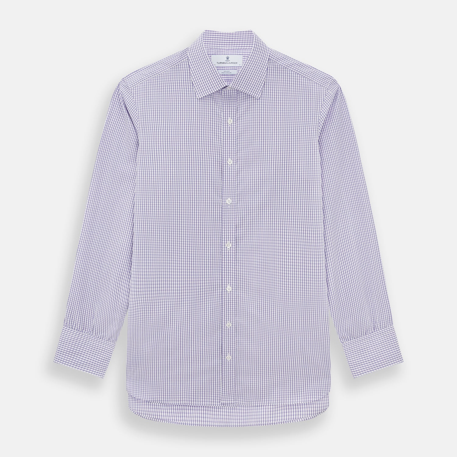 Purple Micro Shadow Check Mayfair Shirt