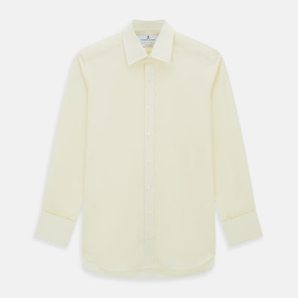 Cream Cotton Shirt with T&A Collar and Double Cuffs