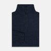 View 4 of product Navy Melange Half-Zip Cashmere Jumper