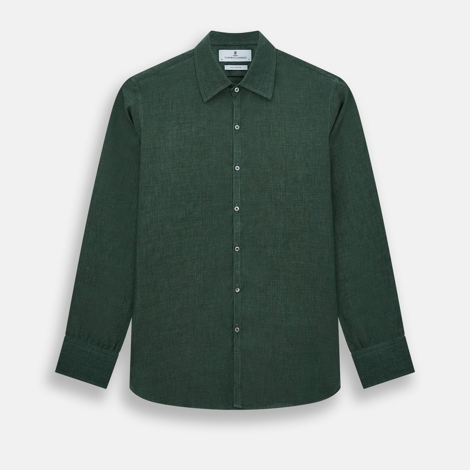 Turnbull & Asser Forest Green Linen Westminster Shirt Turnbull & Asser Forest Green Linen Westminster Shirt