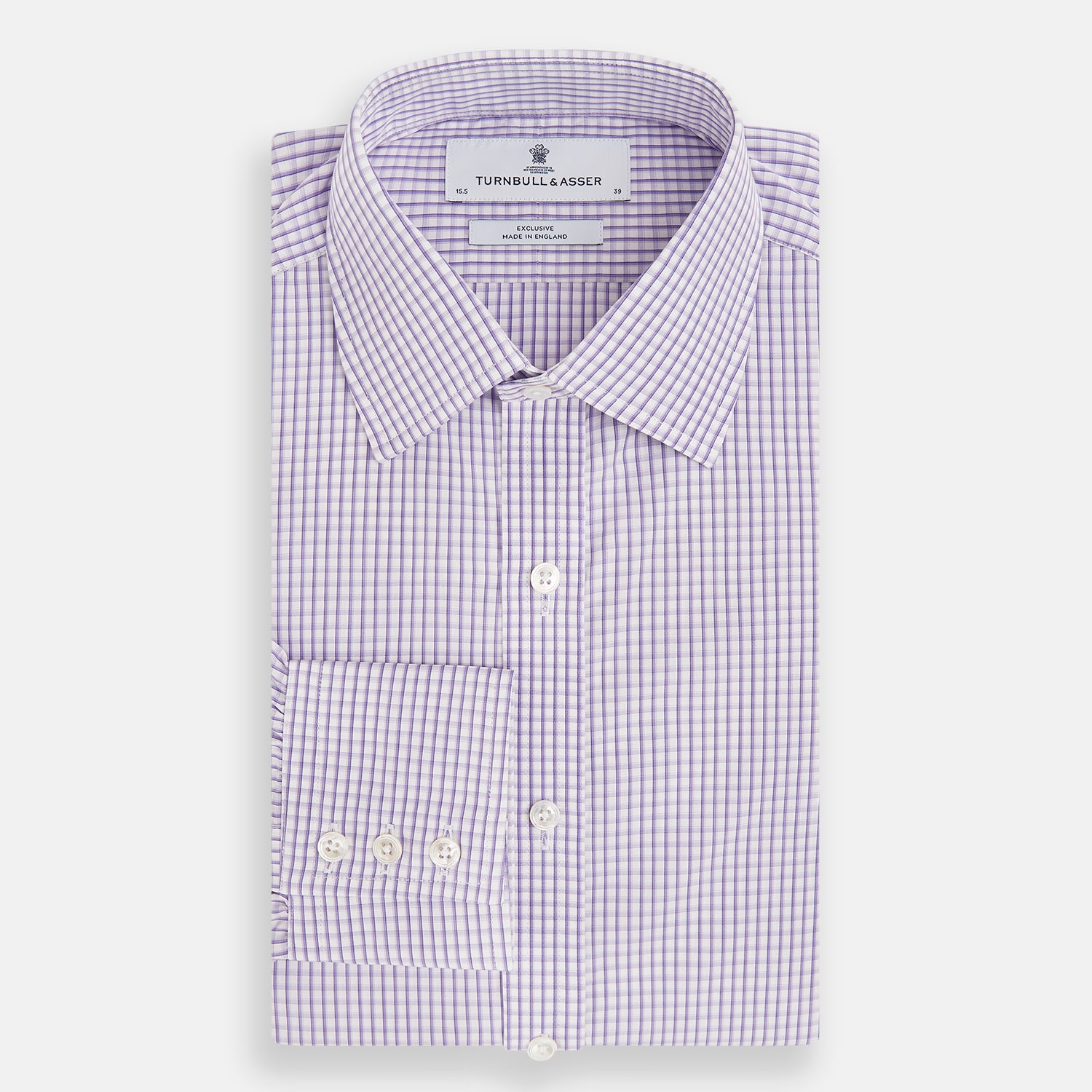 View 5 of product Purple Micro Shadow Check Mayfair Shirt