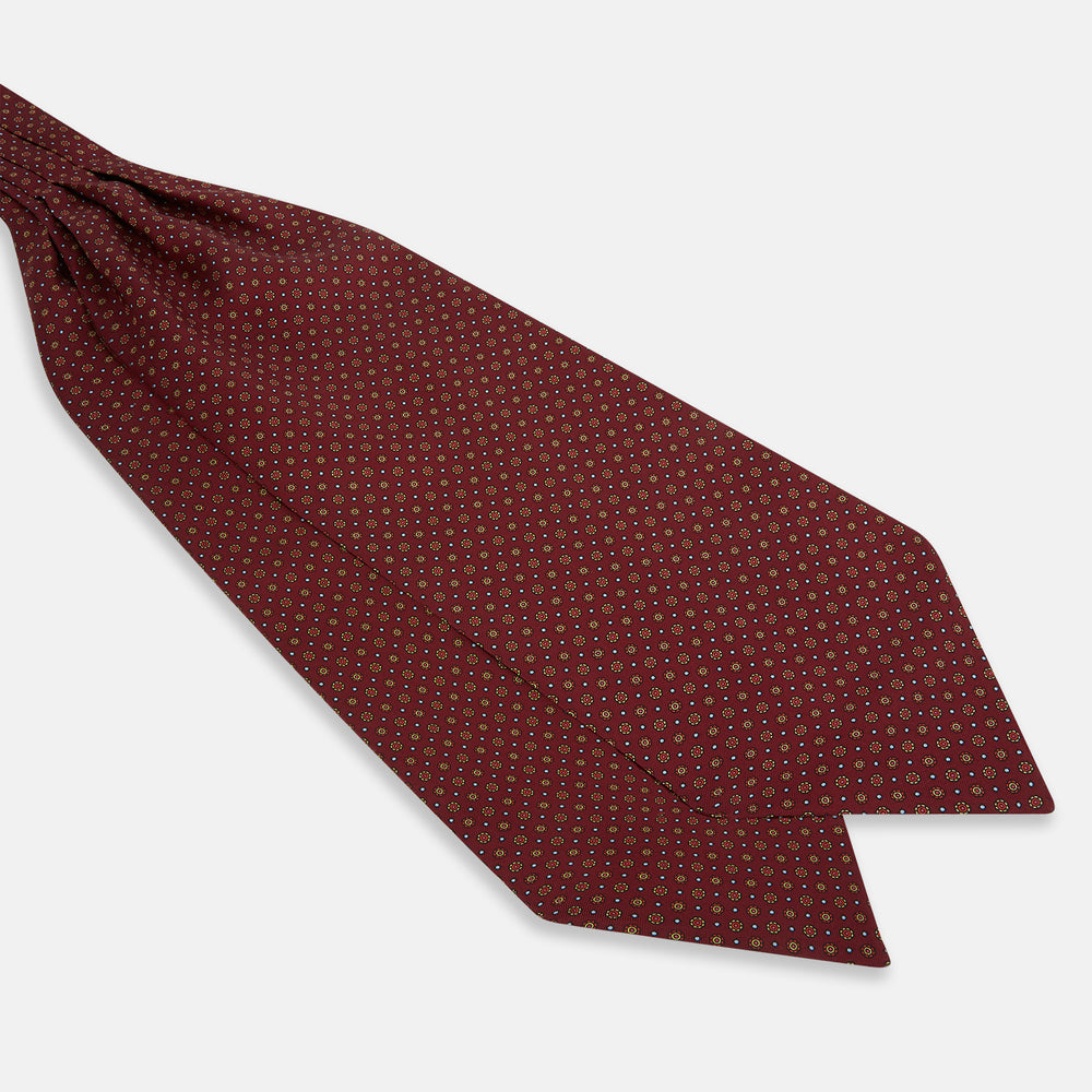 The Great Gatsby Burgundy Printed Silk Cravat