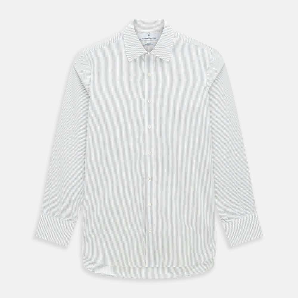 Petrol Hairline Stripe Mayfair Shirt