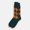 View 2 of product Forest Green Wool Check Mid-Length Socks