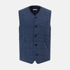 View 1 of product Denim Blue Quilted Linen Herringbone Waistcoat