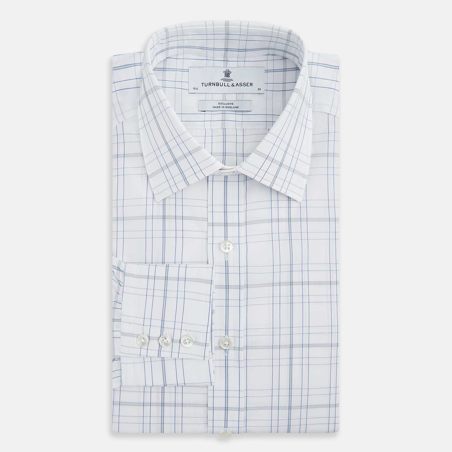 View 5 of product Blue and Grey Multi Check Mayfair Shirt
