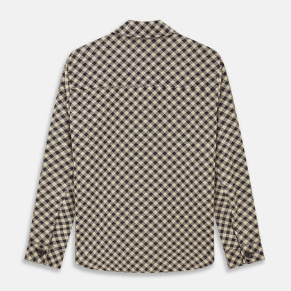 Black Gingham Check Wool Blend Somerset Overshirt Image 3