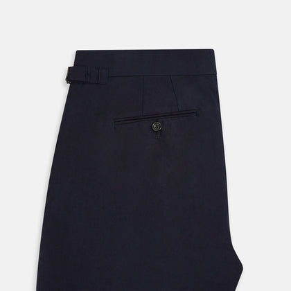 Navy Linen Henry Trousers Image 12