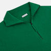 View 2 of product Grass Green Half-Zip Cashmere Jumper