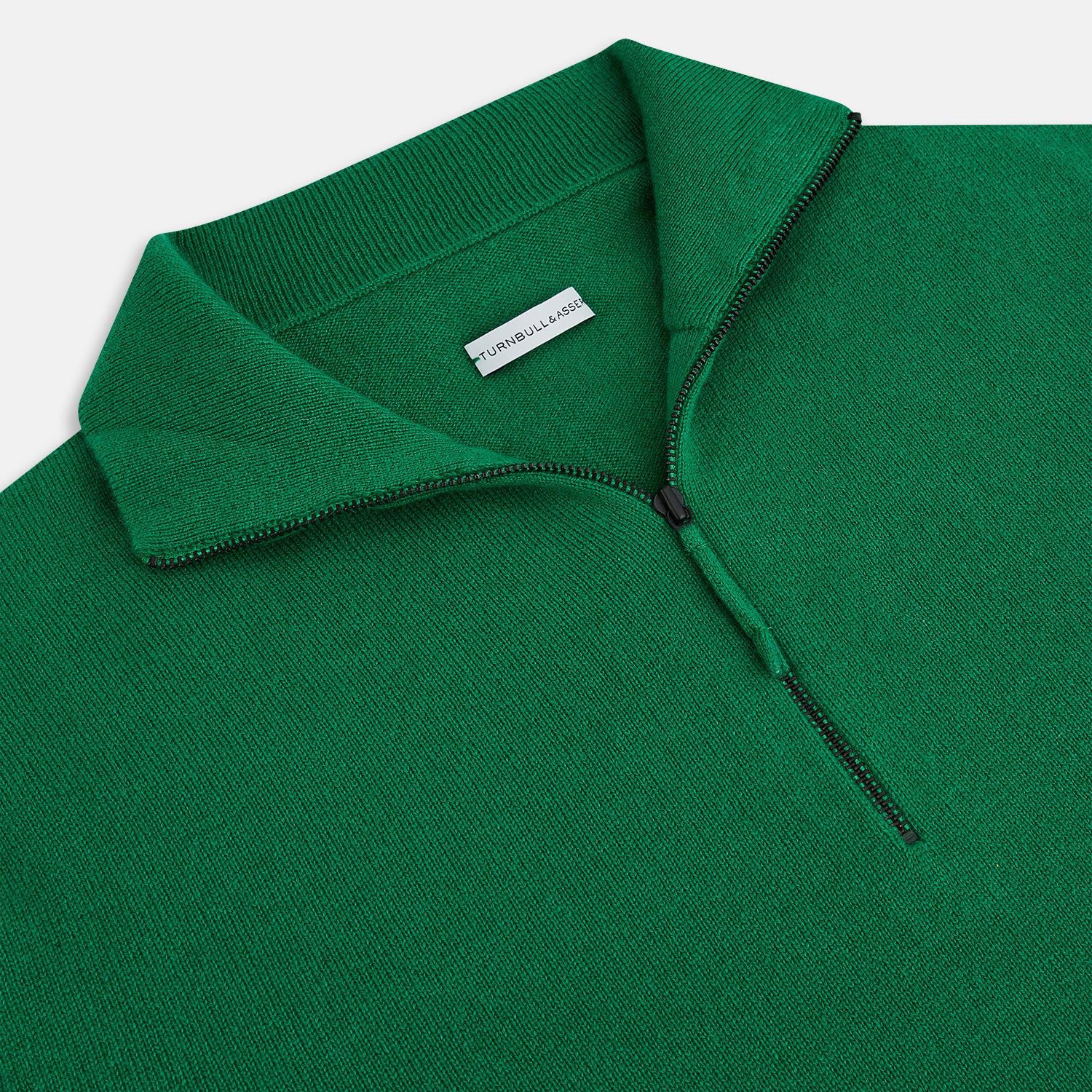 View 2 of product Grass Green Half-Zip Cashmere Jumper
