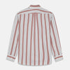 View 6 of product Red, Blue & White Stripe Weekend Fit Shirt with Derby Collar & 1-Button Cuffs