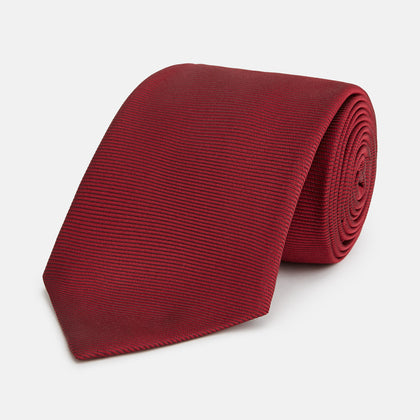 HORIZONTAL TWILL BURGUNDY TIE